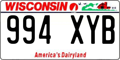 WI license plate 994XYB