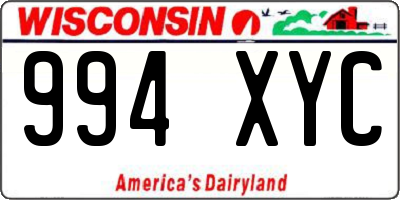 WI license plate 994XYC