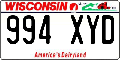 WI license plate 994XYD