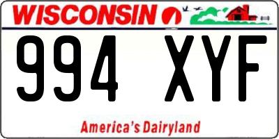 WI license plate 994XYF