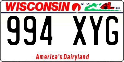 WI license plate 994XYG
