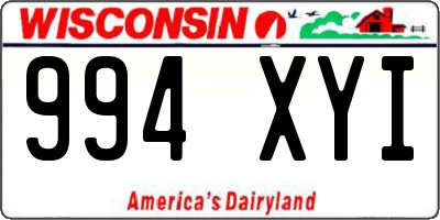 WI license plate 994XYI