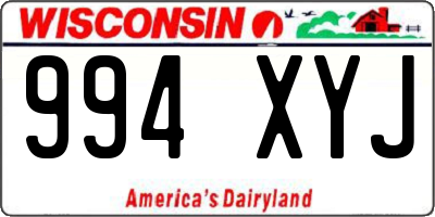 WI license plate 994XYJ