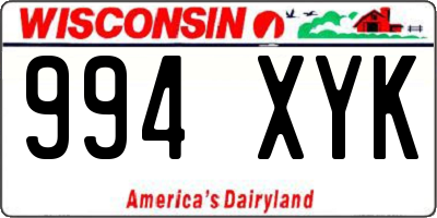 WI license plate 994XYK