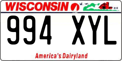 WI license plate 994XYL