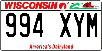 WI license plate 994XYM
