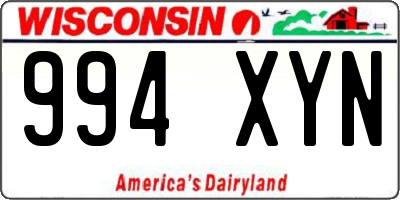 WI license plate 994XYN