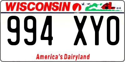 WI license plate 994XYO
