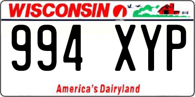 WI license plate 994XYP