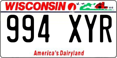 WI license plate 994XYR