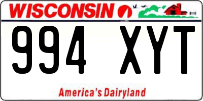 WI license plate 994XYT