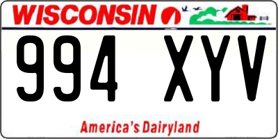 WI license plate 994XYV