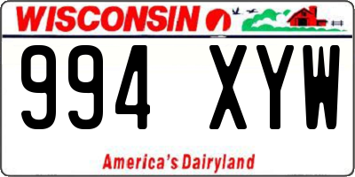 WI license plate 994XYW