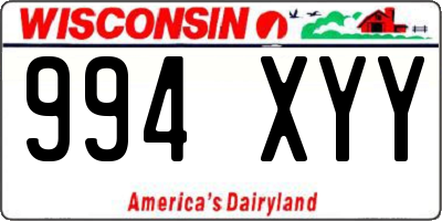 WI license plate 994XYY