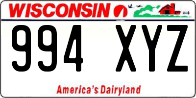 WI license plate 994XYZ