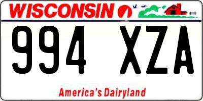WI license plate 994XZA