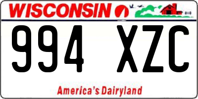 WI license plate 994XZC