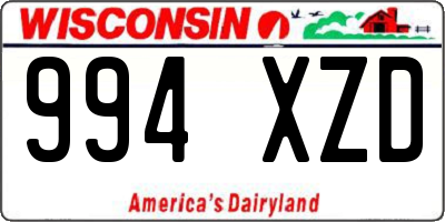 WI license plate 994XZD