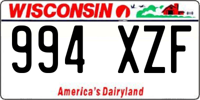 WI license plate 994XZF