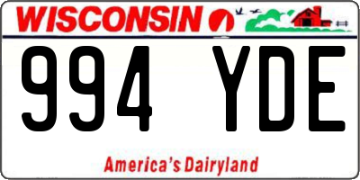 WI license plate 994YDE
