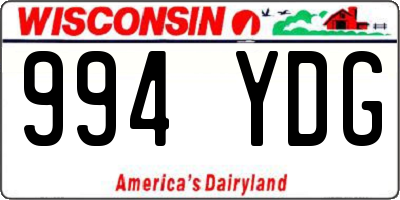 WI license plate 994YDG