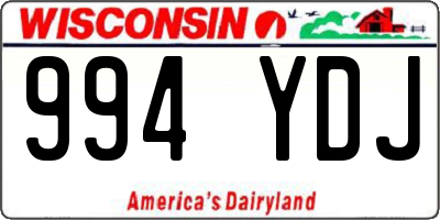 WI license plate 994YDJ