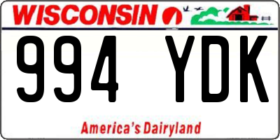 WI license plate 994YDK