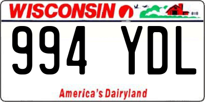WI license plate 994YDL