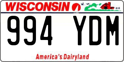 WI license plate 994YDM