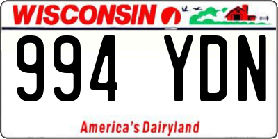 WI license plate 994YDN