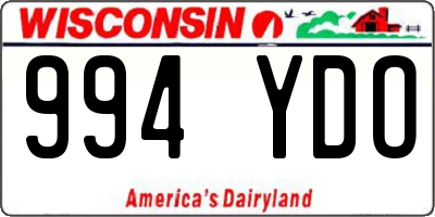 WI license plate 994YDO