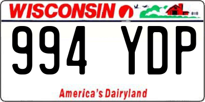 WI license plate 994YDP