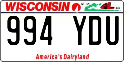 WI license plate 994YDU