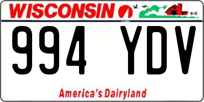 WI license plate 994YDV