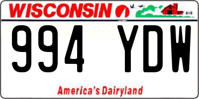 WI license plate 994YDW