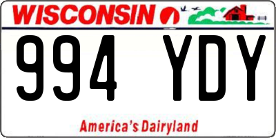 WI license plate 994YDY