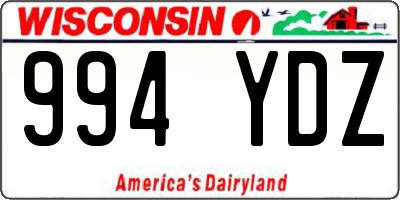 WI license plate 994YDZ