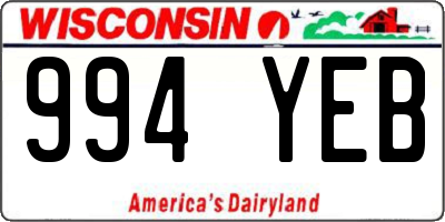 WI license plate 994YEB