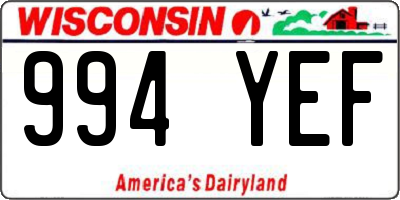 WI license plate 994YEF