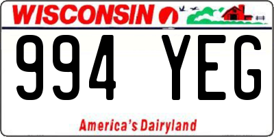 WI license plate 994YEG