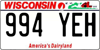 WI license plate 994YEH