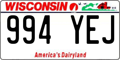 WI license plate 994YEJ