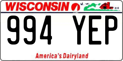 WI license plate 994YEP