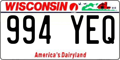 WI license plate 994YEQ