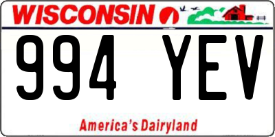 WI license plate 994YEV