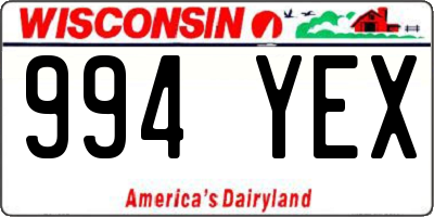 WI license plate 994YEX