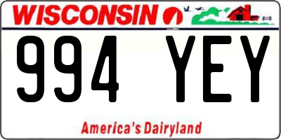 WI license plate 994YEY