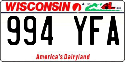 WI license plate 994YFA