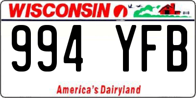 WI license plate 994YFB