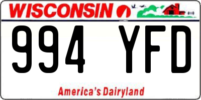 WI license plate 994YFD